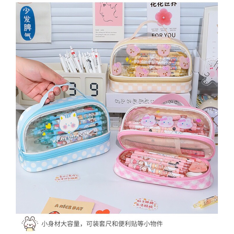 ( Tặng quà ) Hộp đựng bút cỡ chống nước, bụi bẩn thiết kế hình túi xách có quai cầm dễ thương