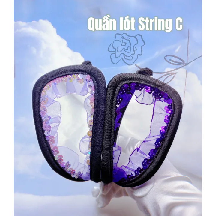 QUẦN LÓT STRING CHỮ C KHÔNG DÂY SEQUIN LẤP LÁNH