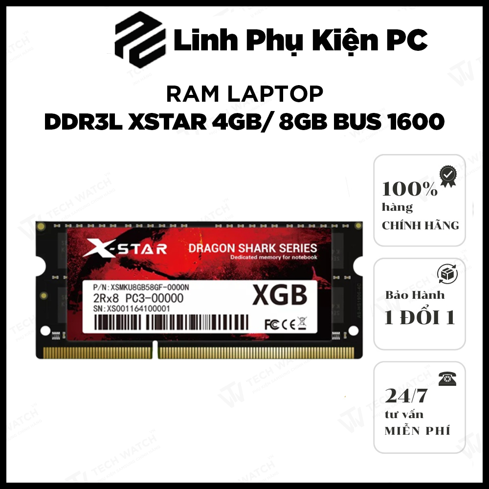 Ram Laptop DDR3L XSTAR 4GB/ 8GB bus 1600 bảo hành chính hãng 36 tháng