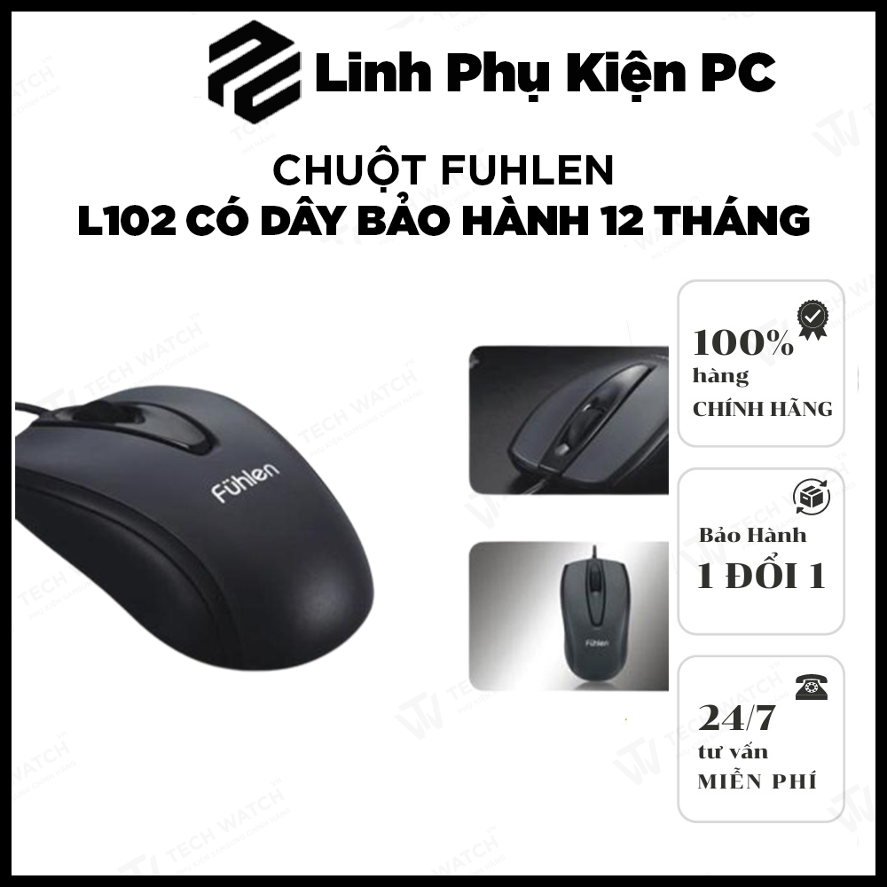 Chuột fuhlen L102 có dây hàng bảo hành 12 tháng