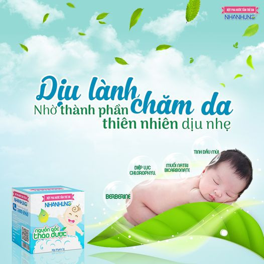 Bột pha nước tắm trẻ em Nhân Hưng (Hộp 30 gói) - Giúp làm sạch da, kháng khuẩn tự nhiên, ngăn ngừa bệnh ngoài da ở trẻ