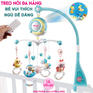Treo Nôi Cũi Uyên Long Bé Vui Thích, Ngủ Dễ Dàng , Xoay 360 Độ, Điều Khiển Từ Xa, Đèn Phản Chiếu, Tiếng Ồn Trắng