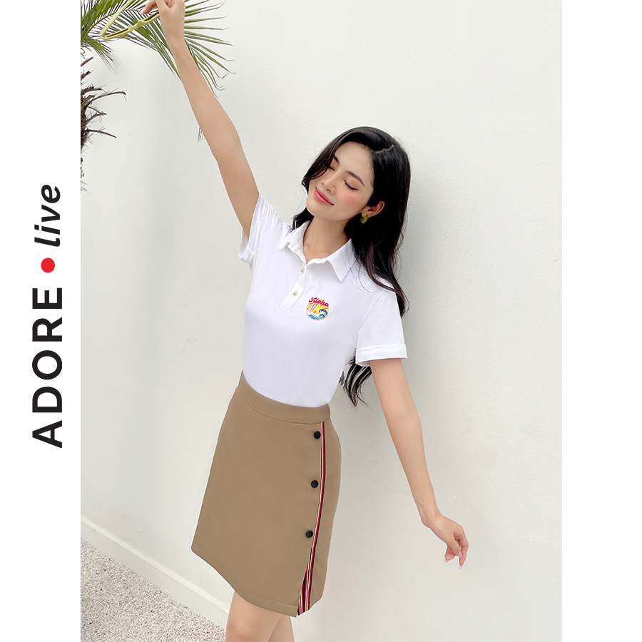 Chân váy Mini skirts casual style tuytsy nâu ánh rêu 323SK1012 ADORE DRESS