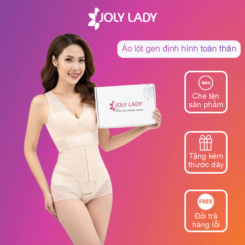Áo Lót Gen Định Hình Toàn Thân JOLY LADY, Áo Gen Nịt Bụng Cao Cấp Giảm Eo Tạo Dáng Có Móc Cài