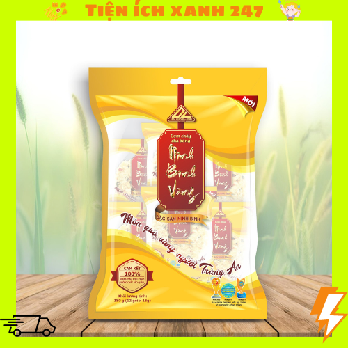Cơm Cháy Chà Bông Ninh Bình Vàng cơm cháy Ninh Bình 180g (bịch 12 gói)