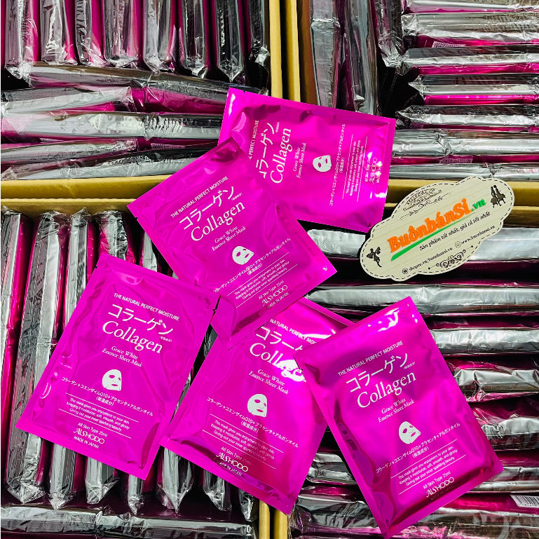 Mặt Nạ Aishodo Grace White Collagen Face Mask  Nhật Bản