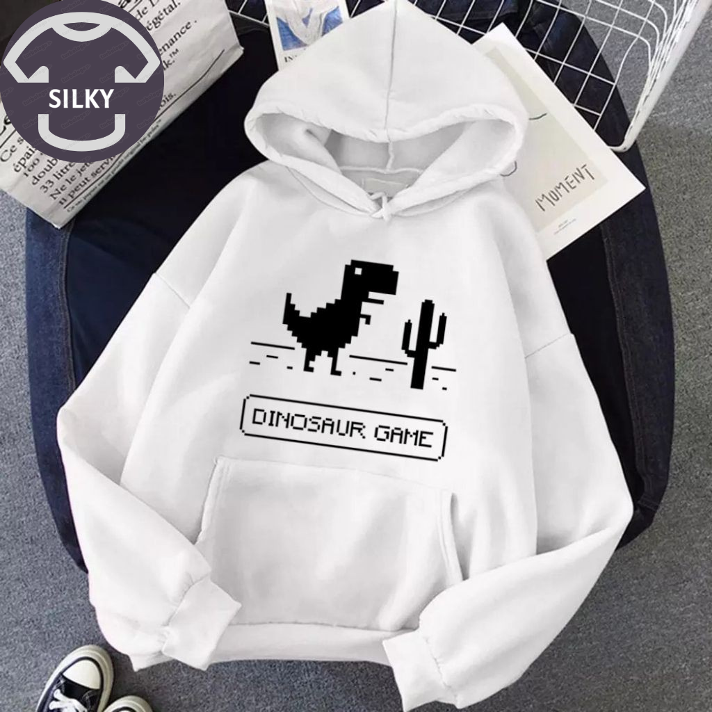 Áo Hoodie Unisex Nam Nữ SilKy In DINOSOUR GAME Phong Cách Nhiều Màu SLK141