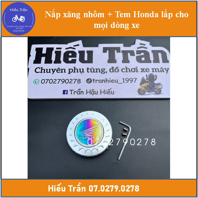 Nắp Xăng Nhôm CNC + Tem Honda Cho Mọi Dòng Xe