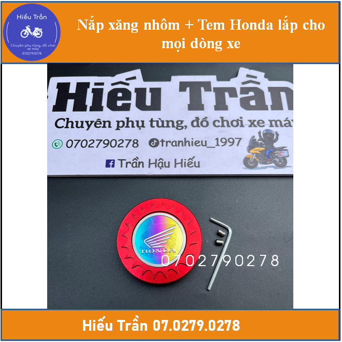Nắp Xăng Nhôm CNC + Tem Honda Cho Mọi Dòng Xe