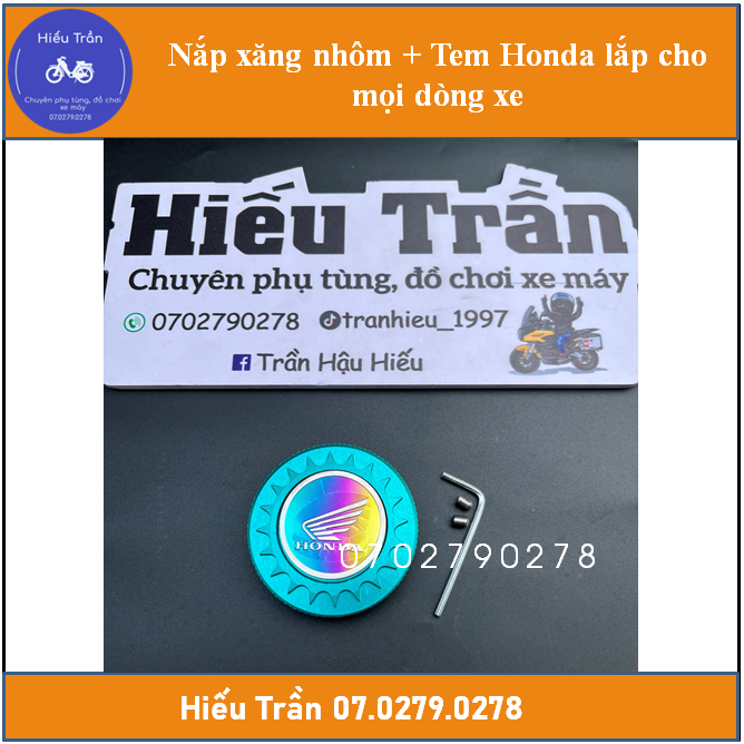Nắp Xăng Nhôm CNC + Tem Honda Cho Mọi Dòng Xe
