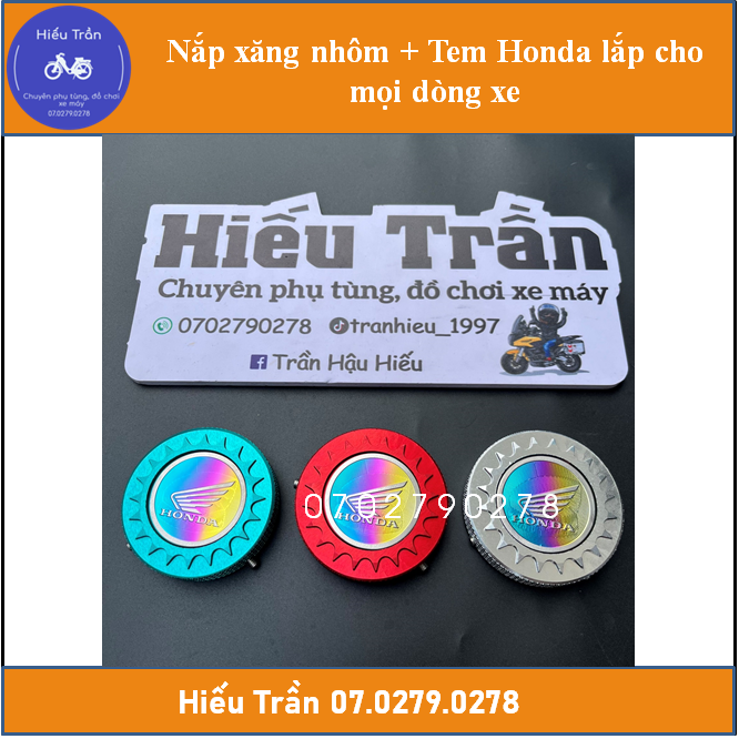 Nắp Xăng Nhôm CNC + Tem Honda Cho Mọi Dòng Xe