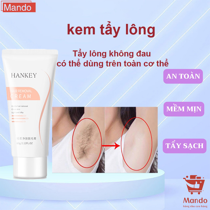 Kem tẩy lông ,Tẩy lông không đau Nhẹ nhàng và không gây kích ứng da Thích hợp cho vùng bikini, nách, tay, chân 60g