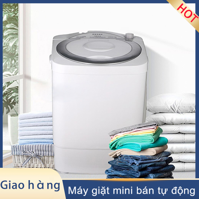 Máy giặt mini bán tự động, máy giặt 6.5KG tiện lợi, đa dạng chức năng tùy chọn