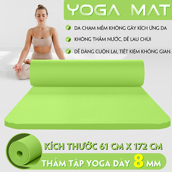 {3 size}BG-Thảm tập YOGA GYM  Bám Sàn Chống Trượt Dễ Vệ Sinh,Chất Liệu Thảm Tập Yoga TPE,dễ gấp gọn