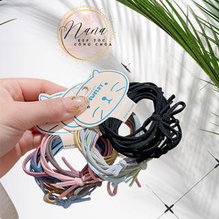 Dây chun buộc tóc set 6 chun sắc màu siêu yêu cho bé - Nana CH16