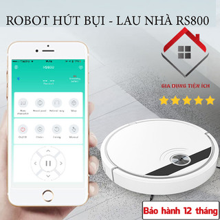 Robot hút bụi lau nhà tự động rs800 cao cấp, máy robot hút bụi thông minh điều khiển quan app - lực hút mạnh