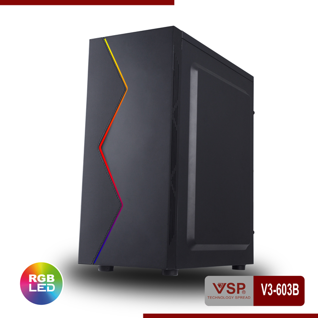 Vỏ Máy Tính | Case VSP V3-603 Có Sẵn Led Rgb . - Hàng Chính Hãng