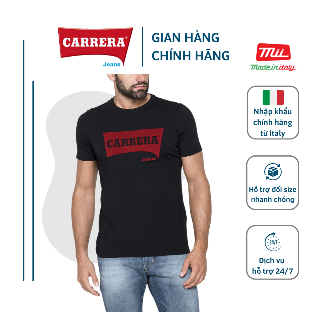 Áo Thun Nam Carrera Jeans Cộc Tay Basic Cotton In Hình Trẻ Trung - Nhập Khẩu Chính Hãng Từ Ý - 801P0047A
