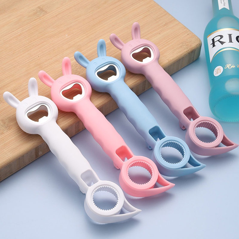 Dụng Cụ Mở Nắp Chai / Bật Bia Mở Nắp Lon 4in1 Hình Thỏ Màu Sắc Dễ Thương 88389 Tiện Ích 777