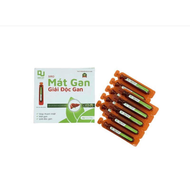 MÁT GAN GIẢI ĐỘC GAN Đại UY tăng cường chức năng gan, giảm mẩn ngứa mề đay rôm sảy, mụn nhọt, trứng cá Hộp 20 ống