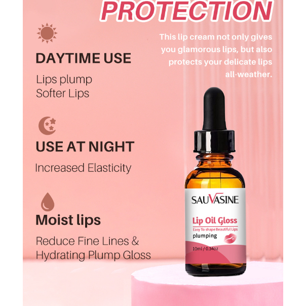 Serum Dưỡng Môi Lip Oil SAUVASINE Dưỡng Ẩm, Ngăn Ngừa, Nứt Nẻ Môi Hiệu Qủa
