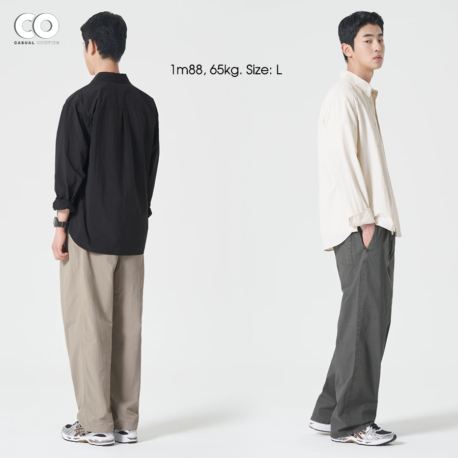 Áo sơ mi tay dài 8seconds túi may giắt bút chất nylon - 2 Màu