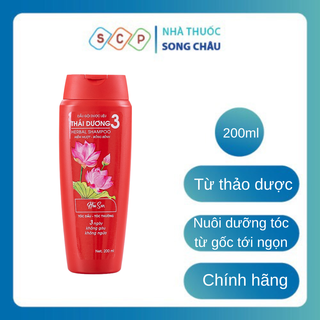 Dầu gội dược liệu Thái Dương 3 hương hoa 3 ngày không gàu không ngứa (200ml)