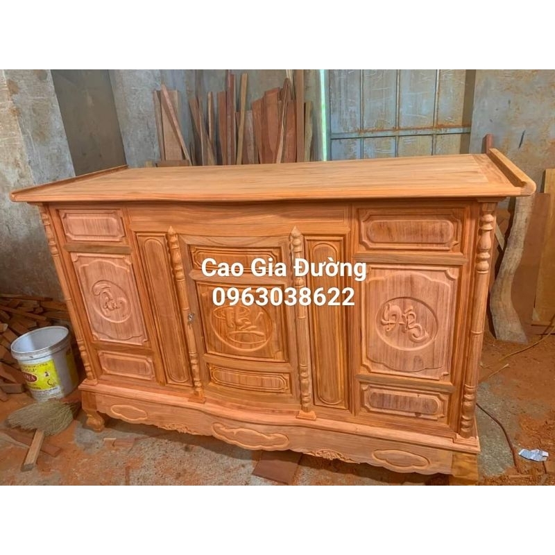 Tủ Thờ Gỗ Hương Đỏ Hàng Mộc có sẵn Kích thước 1m97 , 1m75 , 1m55