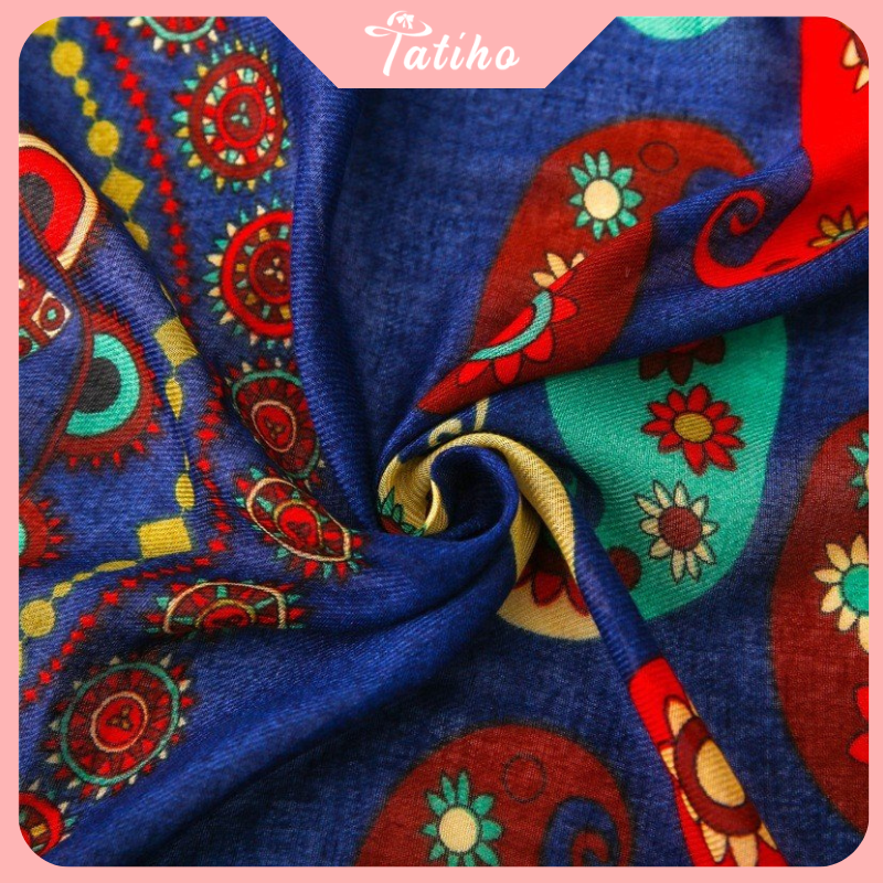 [Hàng Xịn, Giá Tốt] Khăn Choàng Boho Du Lịch Biển Họa Tiết Đa Dạng Phong Cách Hè Chất Liệu Cotton-Size:90x180cm-Mã KC025