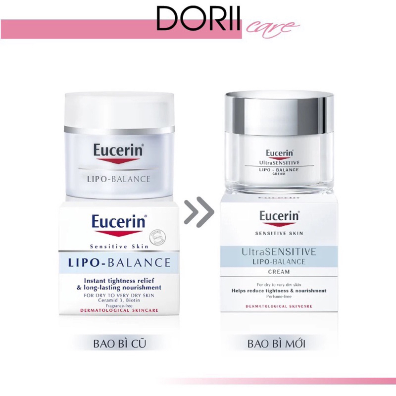 ✅[CHÍNH HÃNG] KEM DƯỠNG ẨM EUCERIN CHO DA KHÔ VÀ NHẠY CẢM EUCERIN LIPO BALANCE 50ML- MẪU MỚI