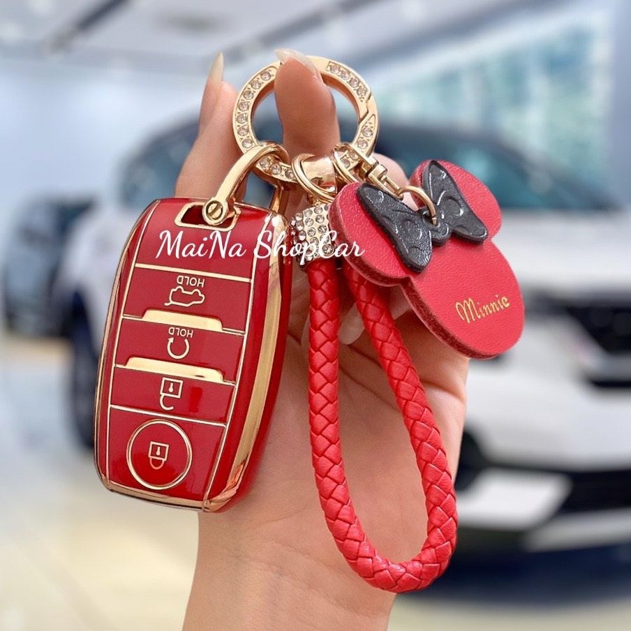 Ốp TPU dẻo xe các dòng xe KIA mẫu 4 nút TM: SELTOS, KIA SONET, SOLUTO,RONDO,...Bọc khóa xe ô tô  bảo vệ khóa,chống xước