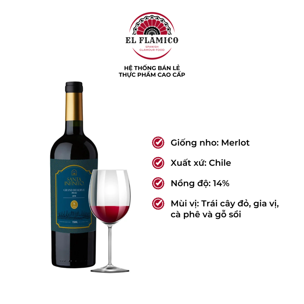 Rượu vang đỏ Chile Santa Infinito Grand Reserve - Merlot
