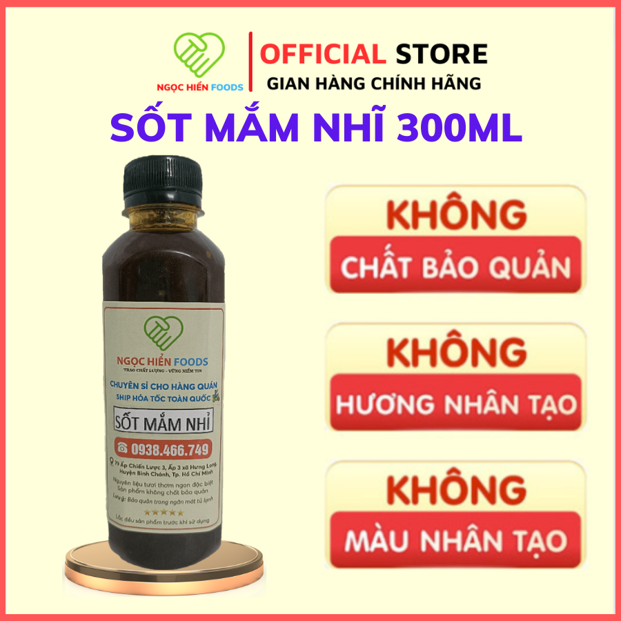 Sốt gà hấp mắm nhĩ NGỌC HIỂN FOODS, dùng với gà và chân gà rất ngon, 1 chai 300ml