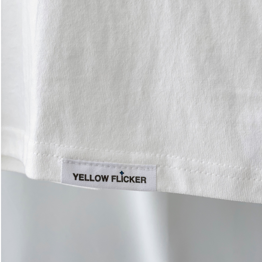 Áo thun tay ngắn YELLOW FLICKER họa tiết thêu logo cua unisex