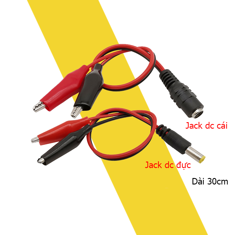 Dây nguồn Jack DC 5.5x2.1mm ra 2 đầu kẹp cá sấu dài 50cm