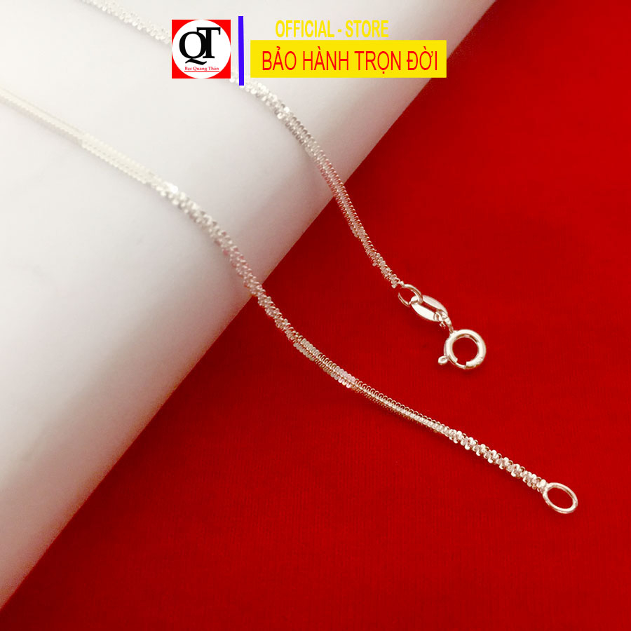Dây chuyền nữ giá rẻ mặt dây phong cách trẻ trung đính đá zico cao cấp chất liệu bạc ta trang sức Bạc Quang Thản - QTBTS