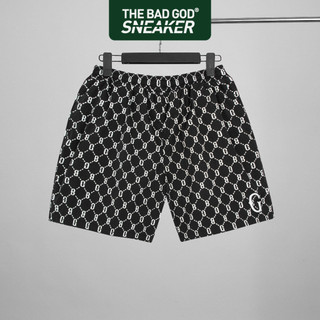 Quần short gió The Bad God Monogram màu đen nam nữ
