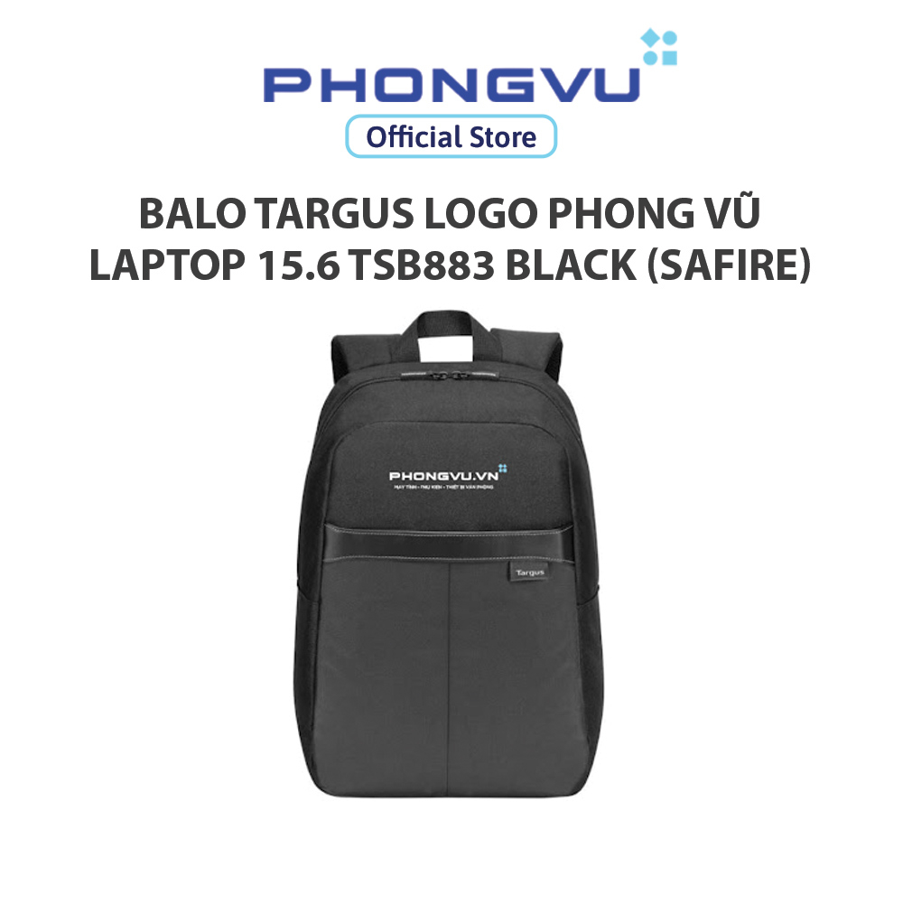 Balo Targus logo Phong Vũ laptop 15.6 TSB883 Black (Safire)