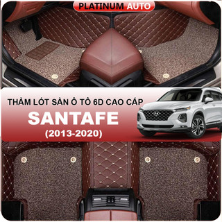 Thảm lót sàn ô tô 6D Hyundai Santafe (2013-2020) - Da PU cao cấp, Không mùi, Giảm 20% tiếng ồn