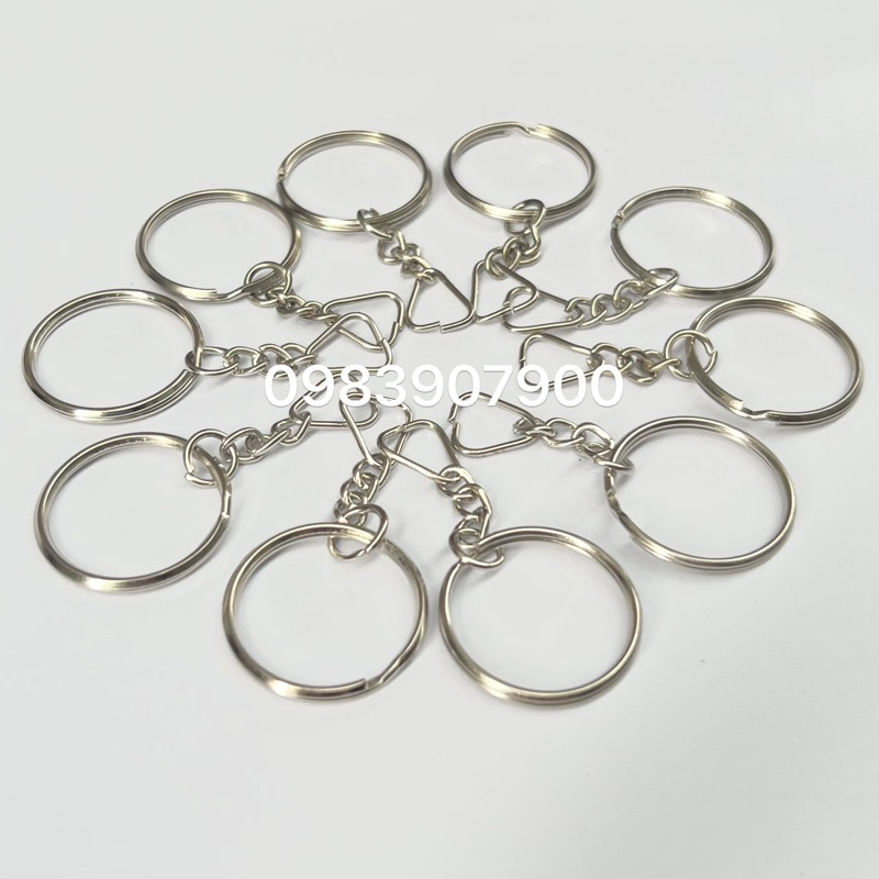 Khoen móc khóa cạnh trơn loại tốt size 2,5cm