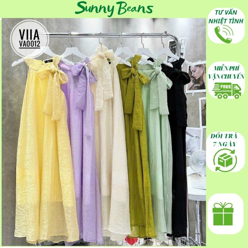 Váy suông kiểu hai lớp chất đũi tơ mát V43