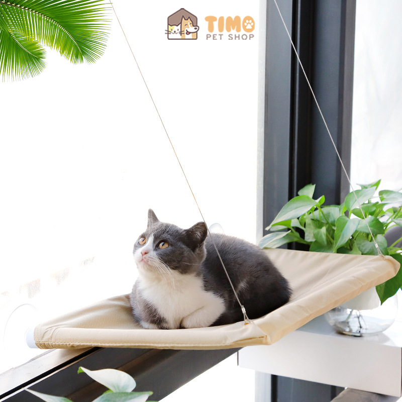 Võng Treo Tường Gắn Cửa Kính Cho Mèo - Chắc Chắn Tháo Lắp Dễ Dàng - Cho Mèo Nằm Chơi Phơi Nắng