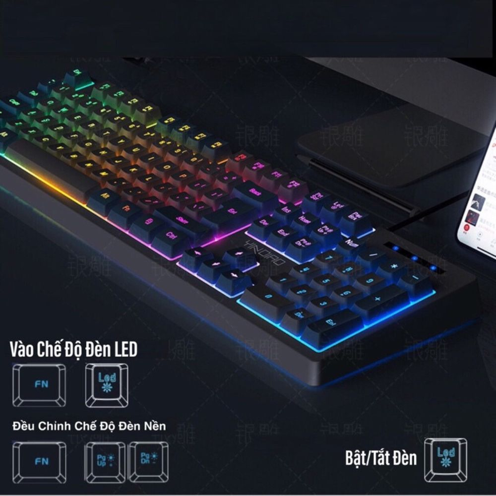 Bàn Phím Giả Cơ YINOIAO K200 4 Màu Phím LED RGB Xuyên Chữ [CHÍNH HÃNG]- Bàn Phím Máy Tính Siêu Đẹp Phù Hợp Dân Văn Phòng | BigBuy360 - bigbuy360.vn