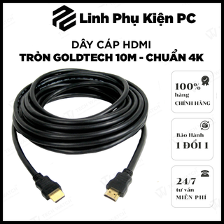 DÂY CÁP HDMI TRÒN GOLDTECH 10M - CHUẨN 4k FULL HD bảo hành chính hãng 12 tháng