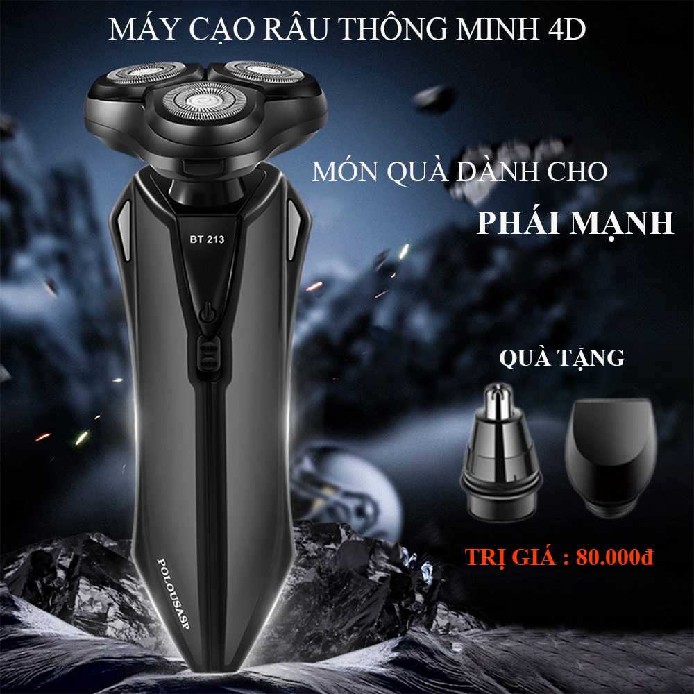 Máy cạo râu đa năng cao cấp 3 in 1 cắt tóc cạo râu tỉa lông mũi lưỡi cạo thông minh. Bảo hành 2 năm toàn quốc.