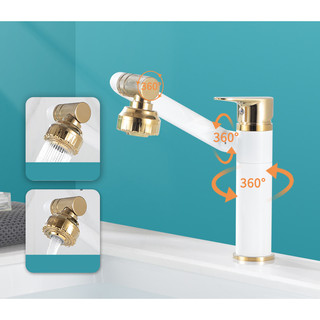 Vòi INOX Nóng Lạnh Lắp Chậu Rửa ,Chậu Lavabo Xoay 1080 Độ Tặng 2 Dây Dẫn 60cm