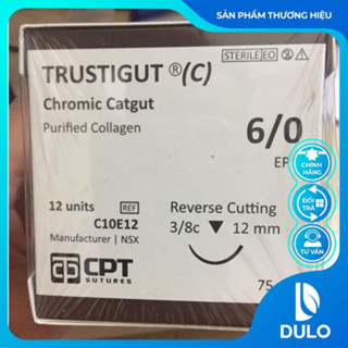  Chỉ phẫu thuật Trustigut 6 0  H12 sợi  