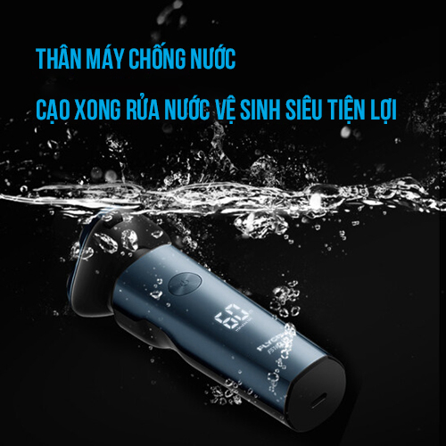 [Tặng Máy Tỉa Lông Mũi] Máy Cạo Râu Flyco FS165VN 3 Lưỡi Kép Kháng Nước IPX7 Sạc Nhanh 1 Giờ - Hàng Chính Hãng