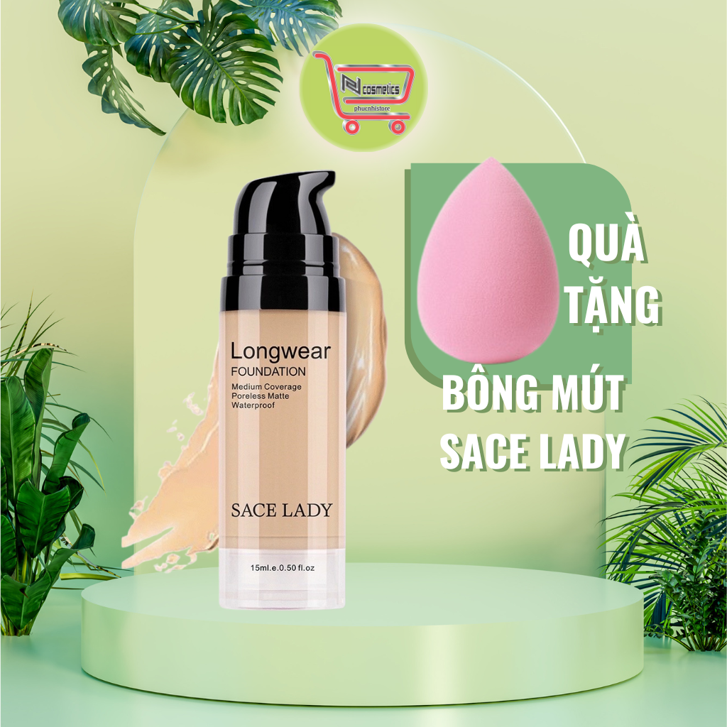 Kem Nền SACE LADY che khuyết điểm Chống Thấm Nước Lâu Trôi 15ml, PHUCNHIcosmetics, MP13