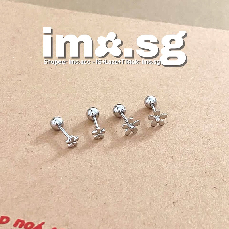 Bông tai hoa 5 cánh mini thép không gỉ imo.sg dễ thương đơn giản ngọt ngào dễ diện hằng ngày
